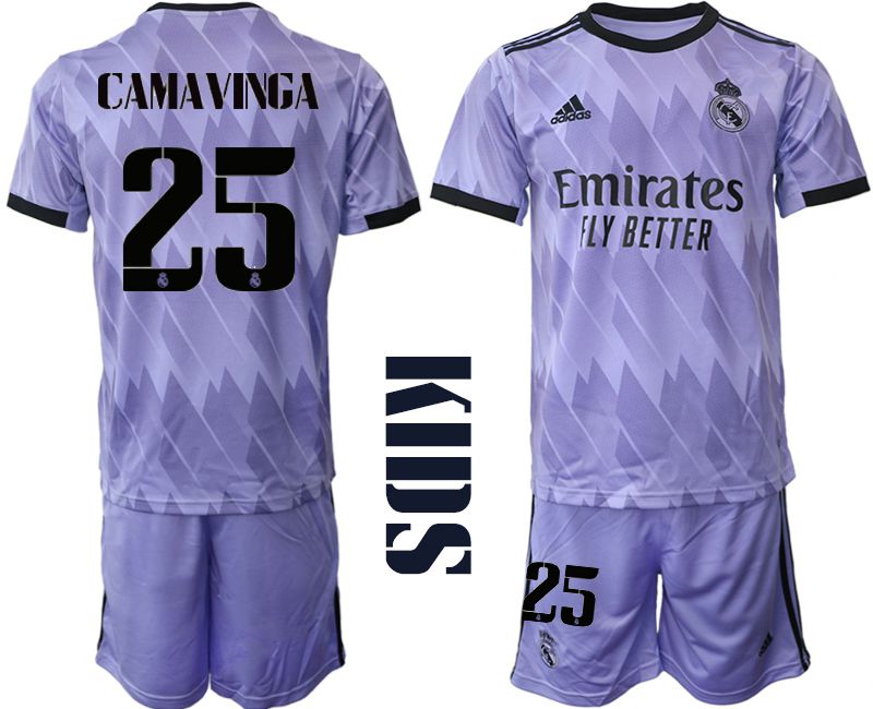 Youth 2022-2023 Club Real Madrid away purple #25 Soccer Jersey